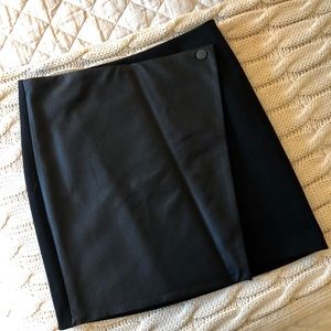Club Monaco Leather Wrap Skirt